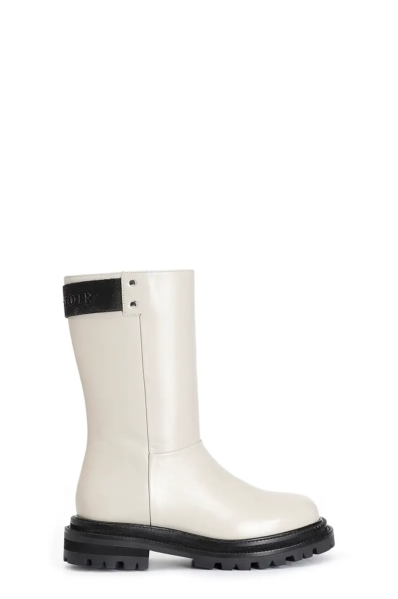 stivaletto donna in pelle off white 38