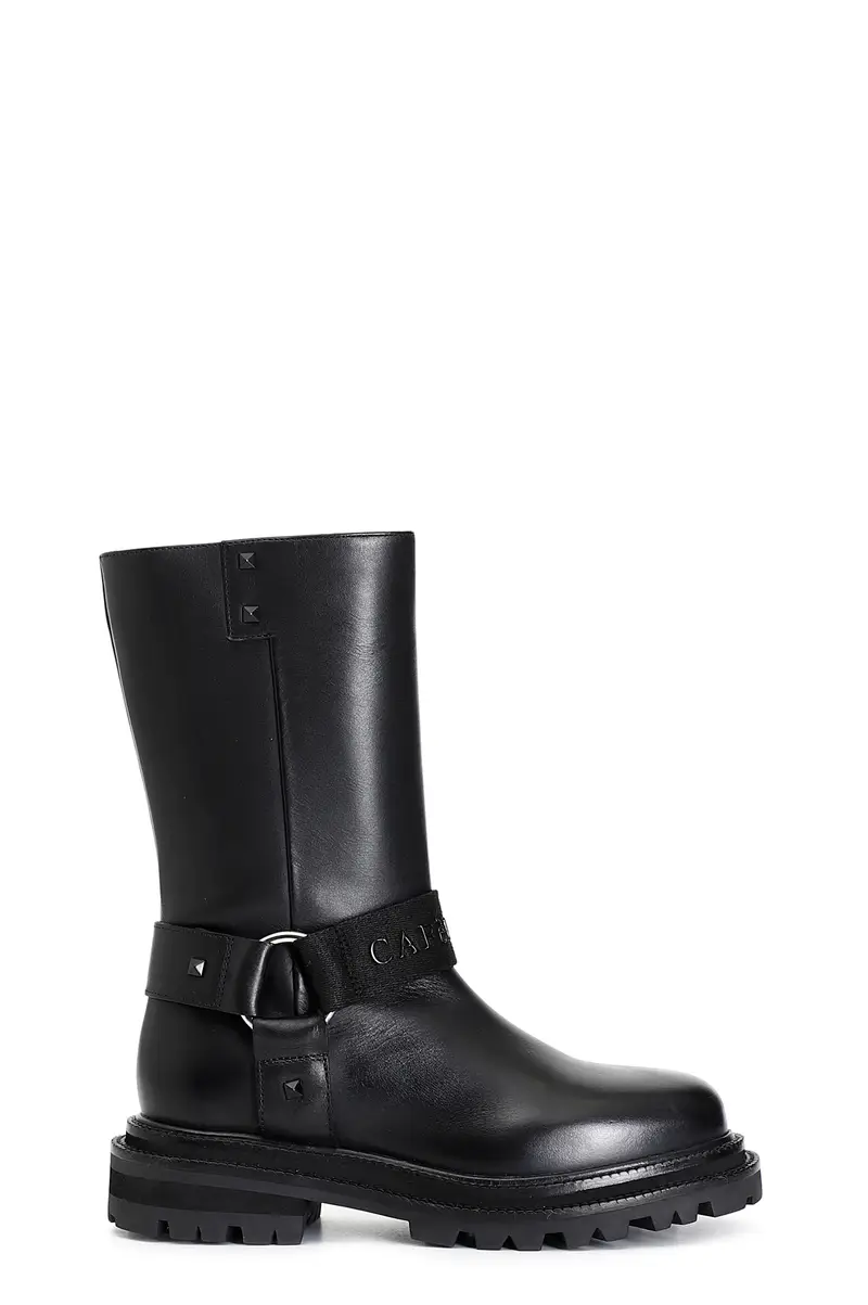 stivaletto in pelle con cavigliera romovibile nero 36