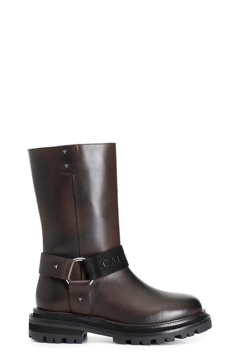 stivaletto in pelle con cavigliera romovibile t.moro 38