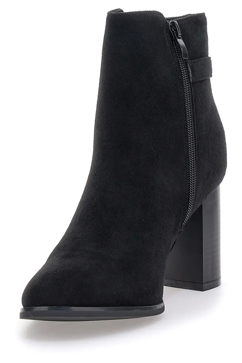 Stivaletto nero effetto camoscio con tacco Alto ENERGY 370 miniatura 3