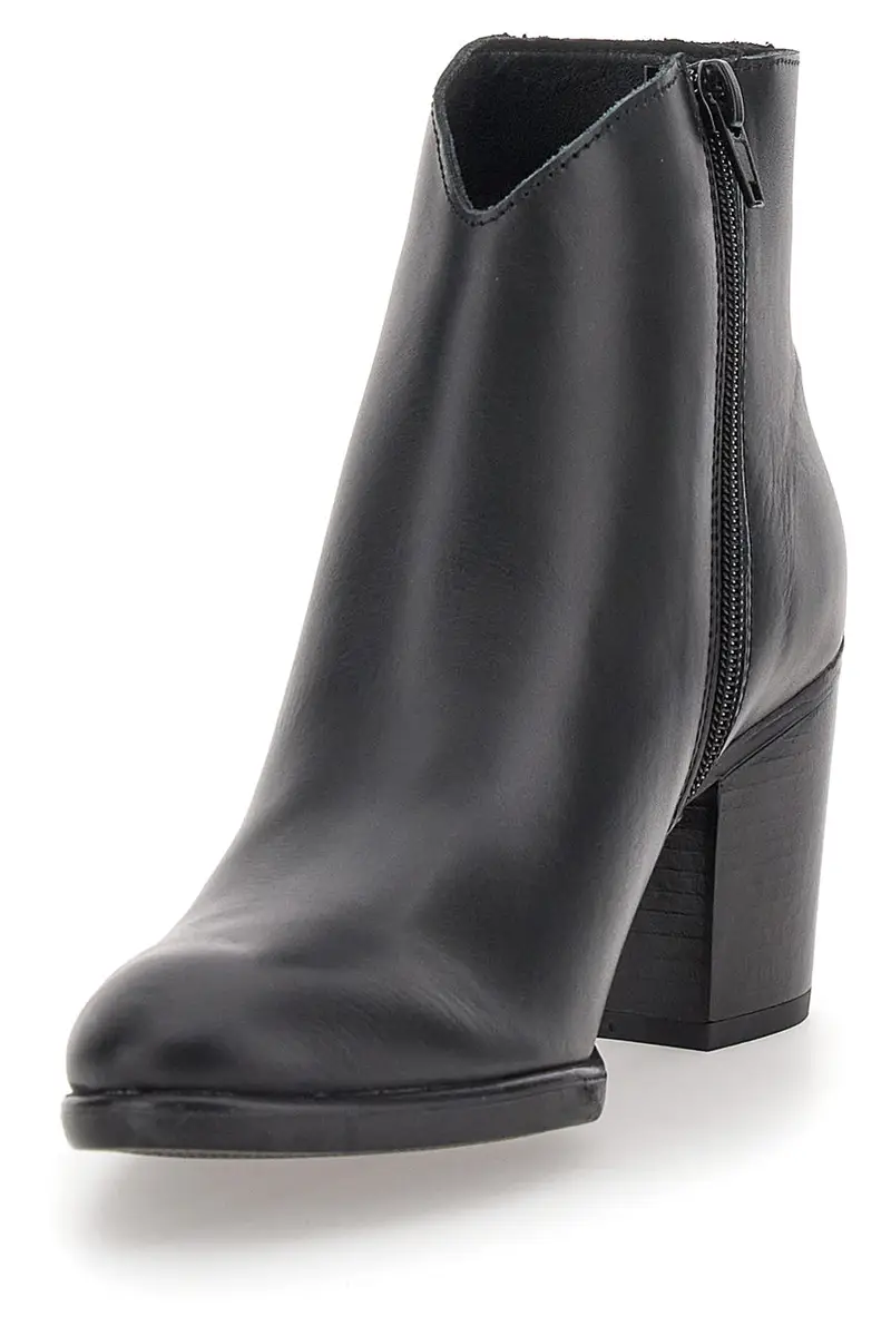 Stivaletto Nero In Vera Pelle con Tacco a Blocco PITTARELLO GLAM 4566400 miniatura 3