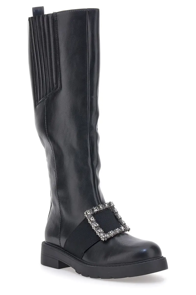 Stivali Alti Neri Dame Rose 845 miniatura 2