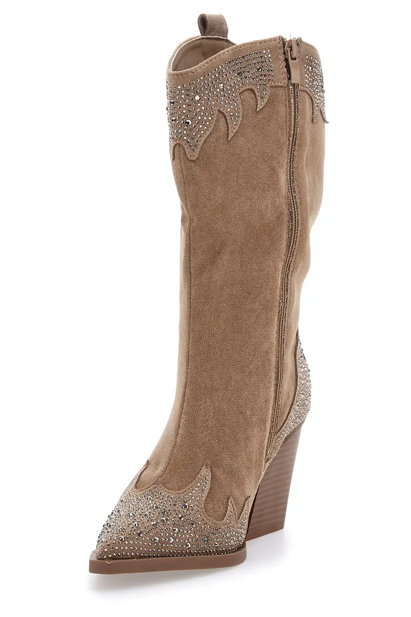 Stivali Camperos Beige con brillanti THE FIRST 505 miniatura 3