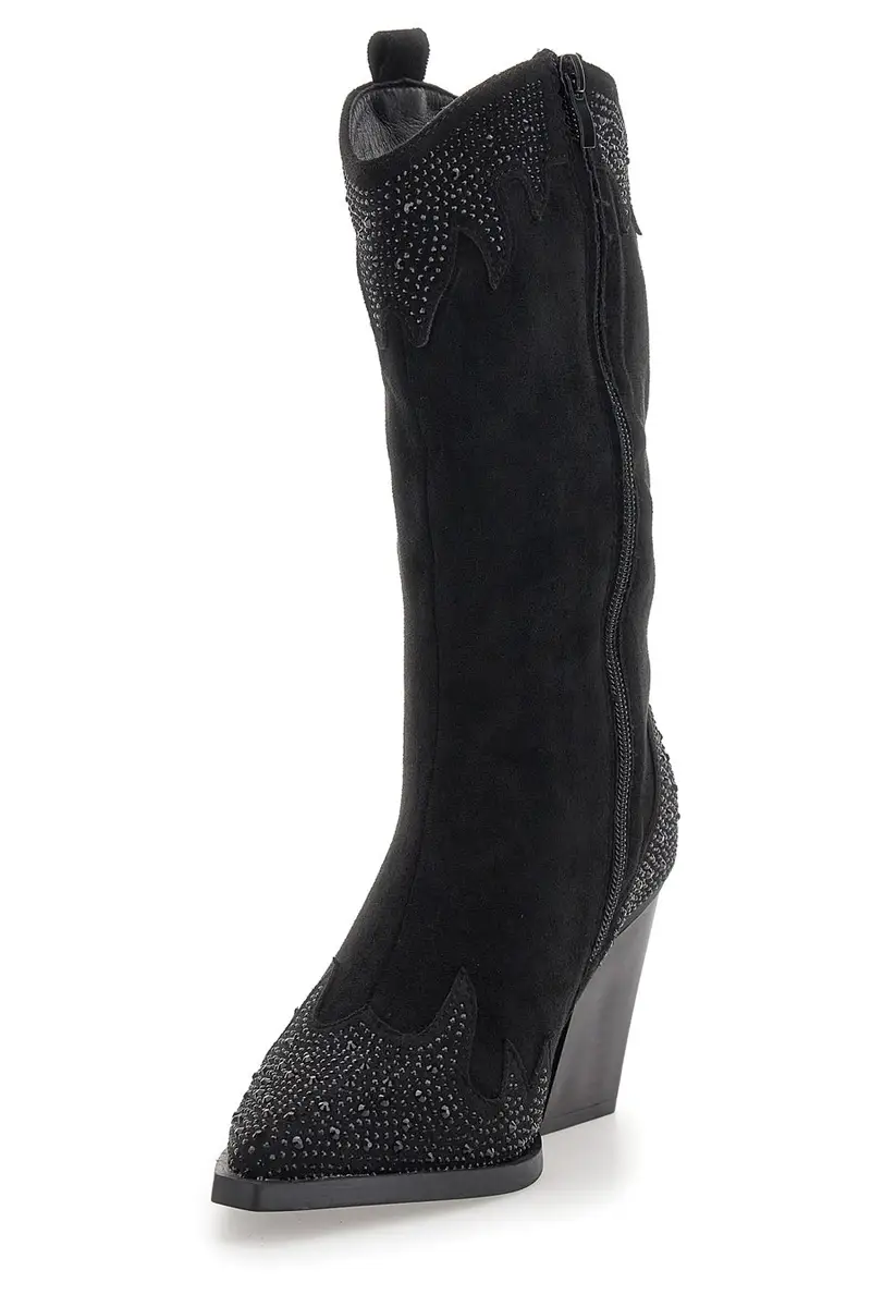 Stivali Camperos Neri con brillanti THE FIRST 505 miniatura 3