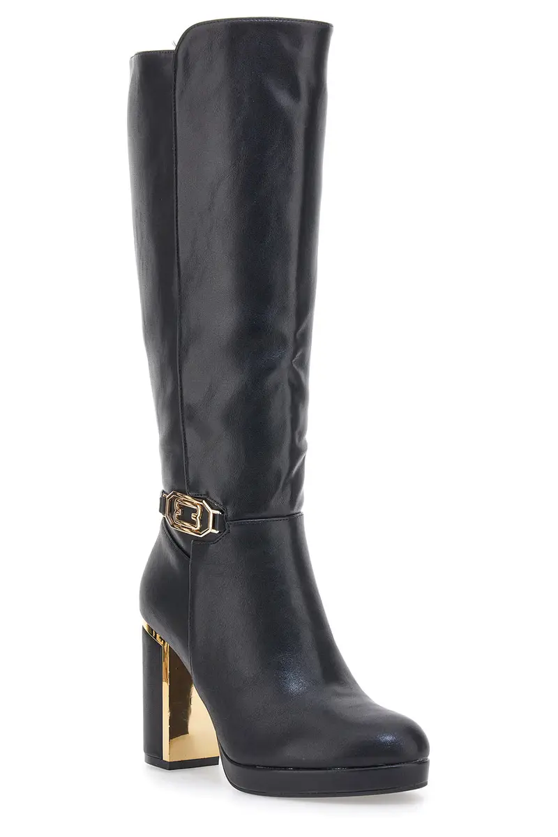 Stivali Neri con Cinturino Decorativo The First RQ23WT6 miniatura 2