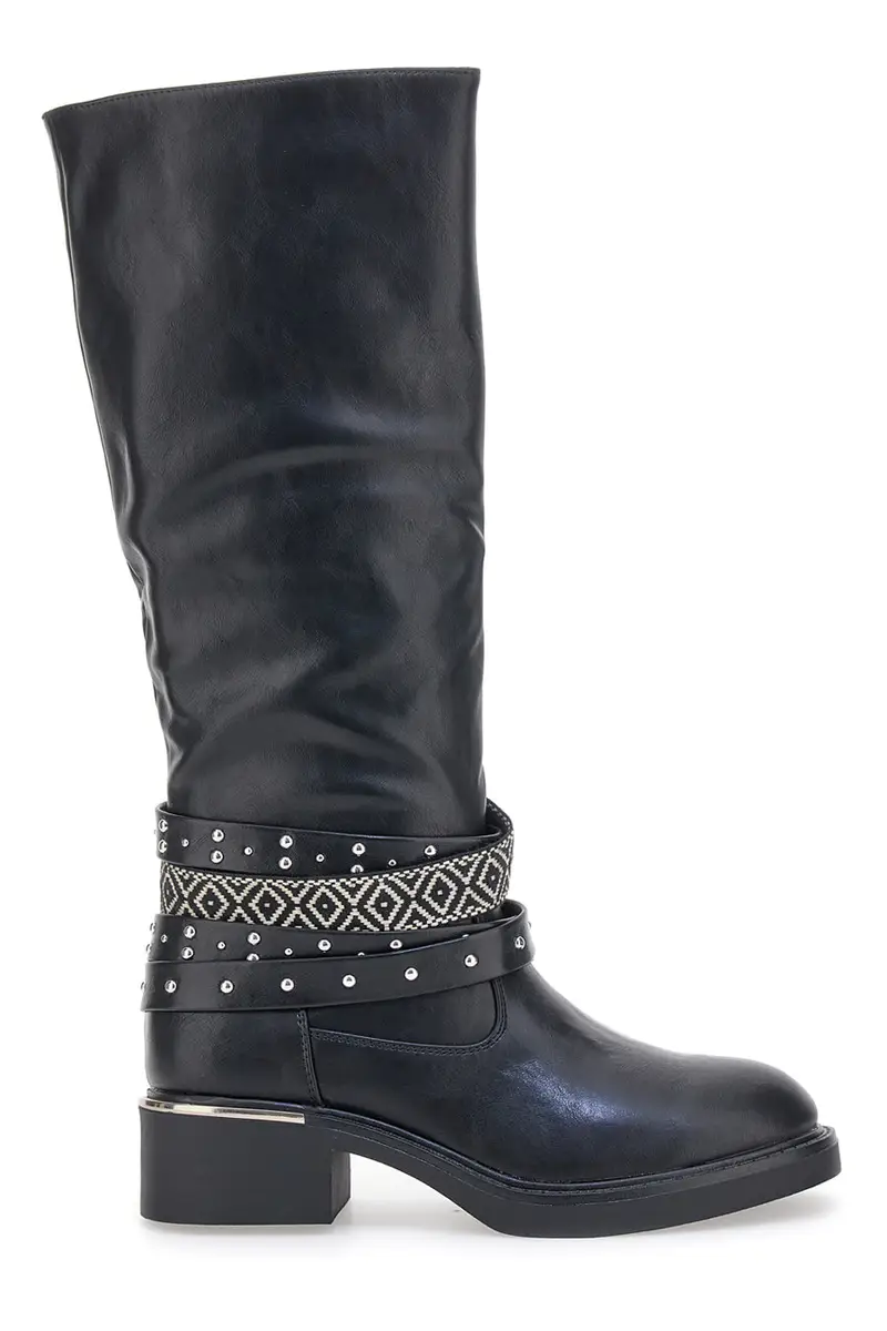 Stivali Neri con Fibbie Decorative ME & ME H25601Y20