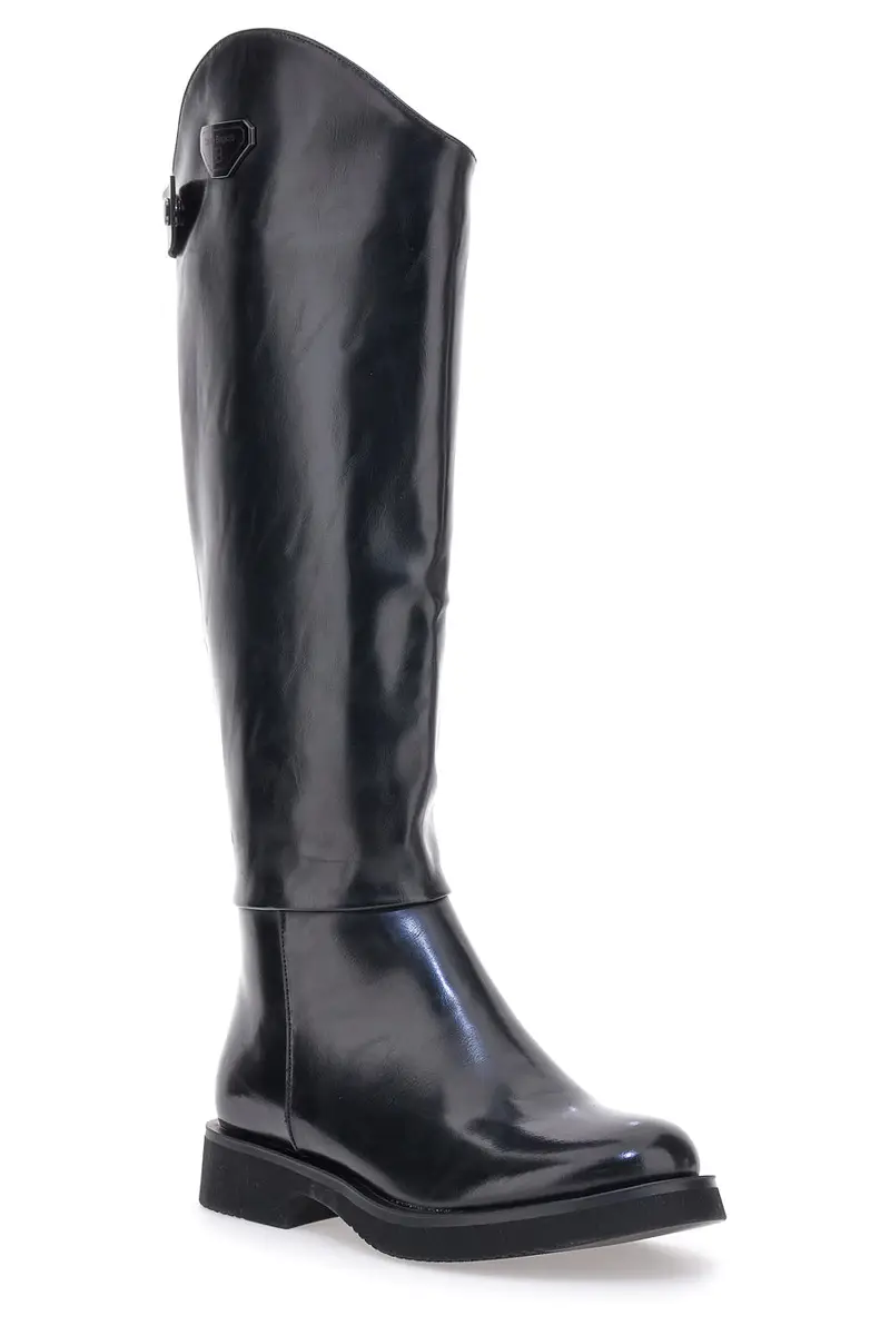 Stivali Neri Con Logo Laterale LAURA BIAGIOTTI 8776 miniatura 2