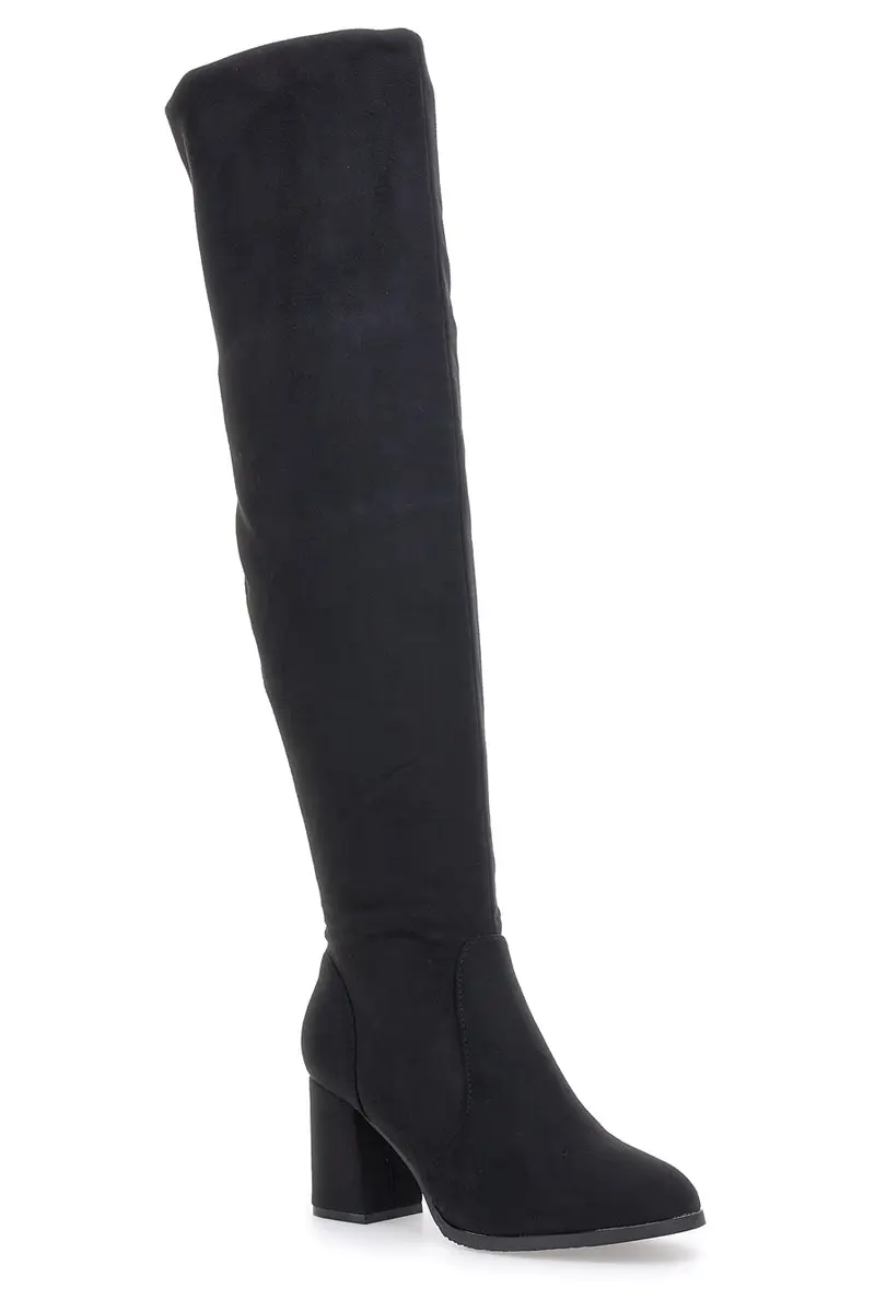 Stivali Neri Sopra il Ginocchio Con Tacco The First 496 miniatura 2