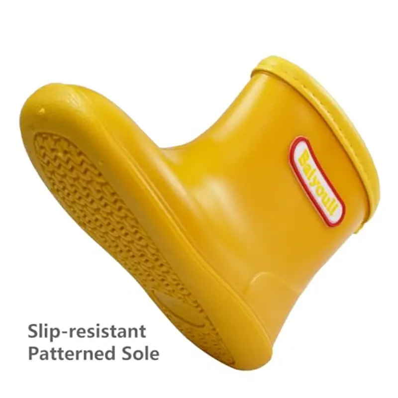 Stivali Pioggia Bambina Bambino Impermeabile Stivaletti da Pioggia Bambini Unisex Stivali di Gomma, Giallo, Produttore miniatura 3