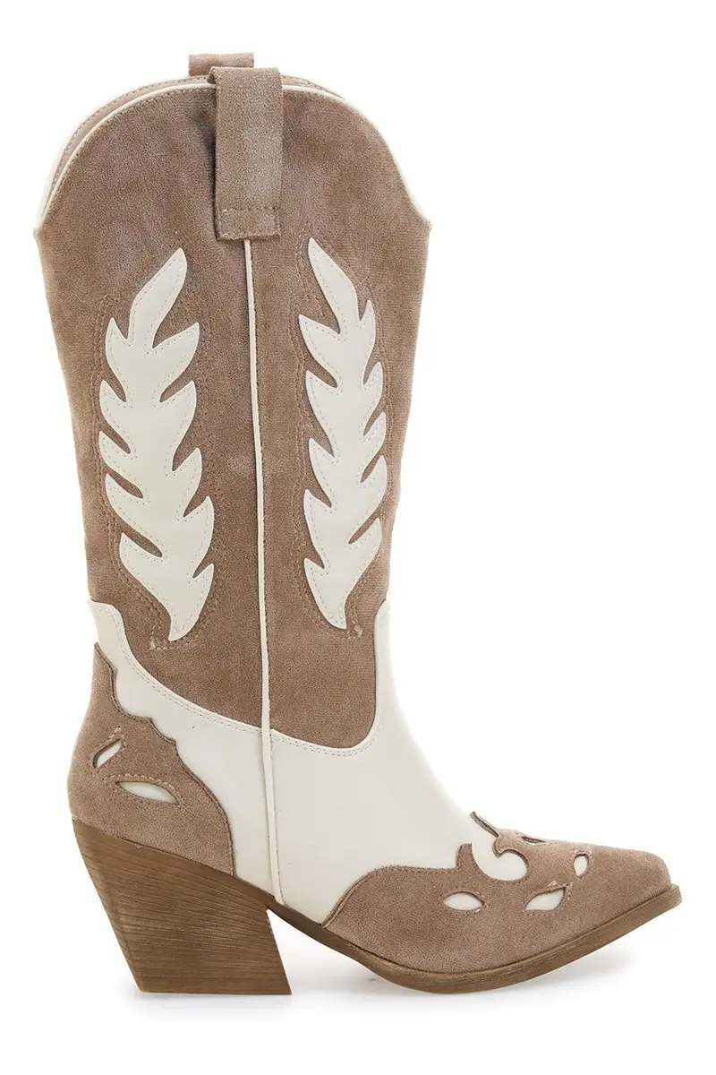 Stivali Texani Khaki con fantasia a Contrasto CAFÈ COST RQ25S6A