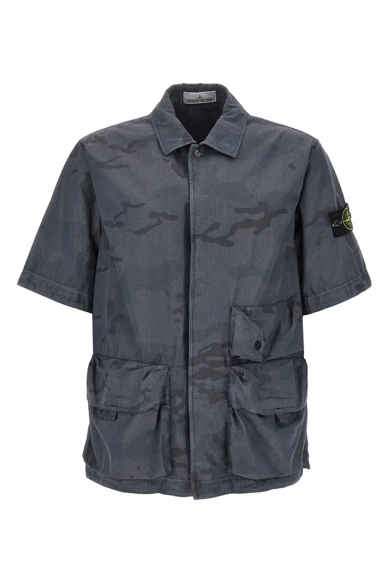 Camicia Camouflage Blu