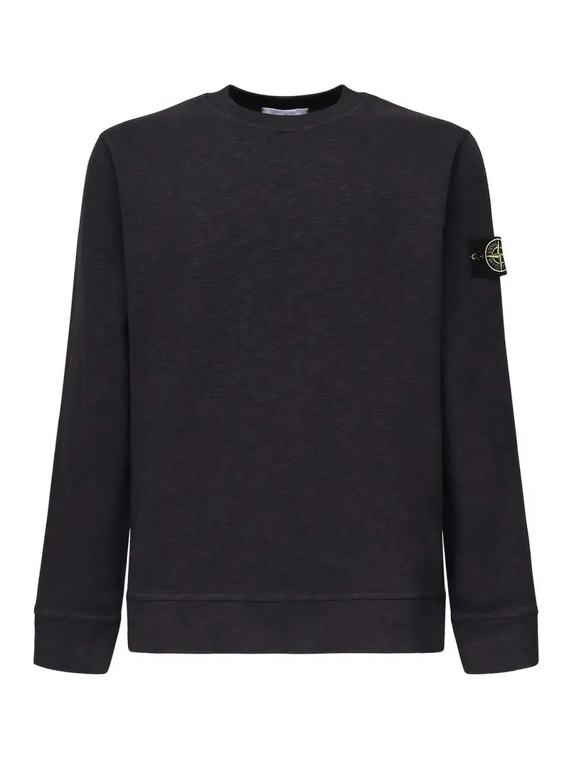 Felpa con logo in jersey di cotone Blu