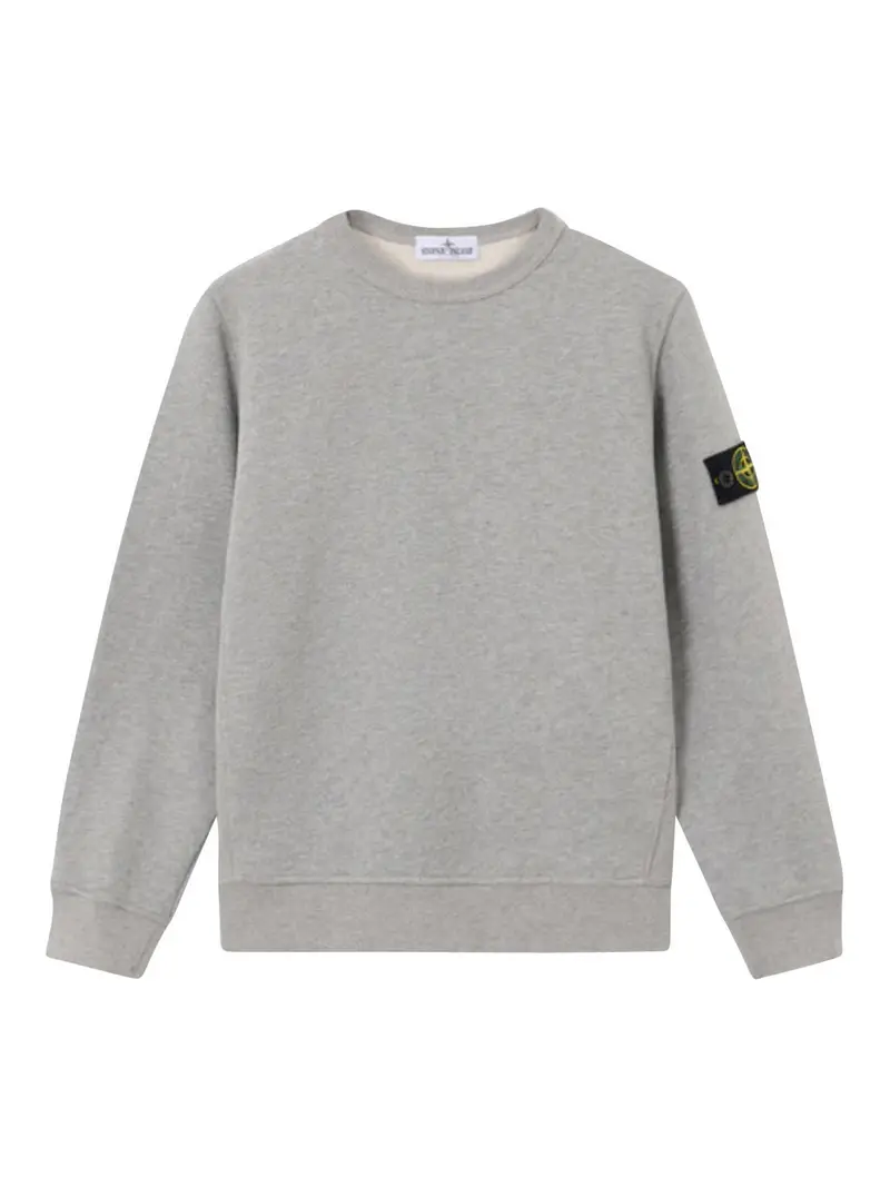 Felpa Con Logo Grigio