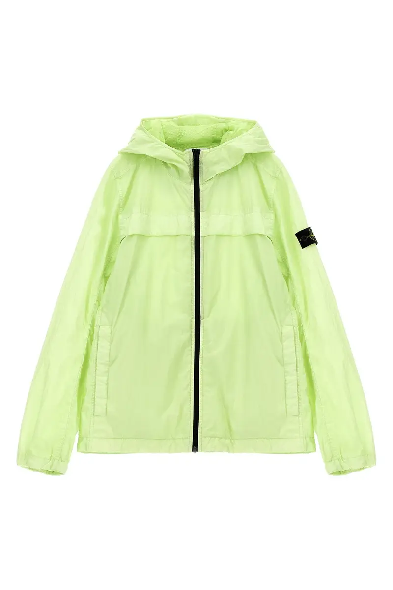 Giacca Con Cappuccio Badge Logo Verde