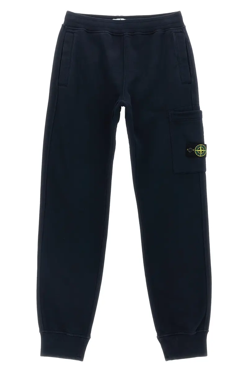 Stone Island Junior Jogging Cargo Blu con Badge Logo