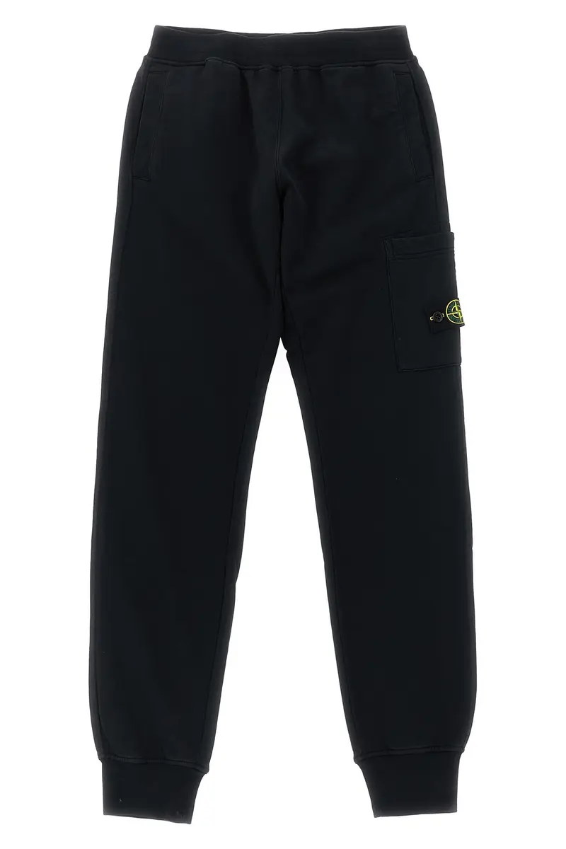 Stone Island Junior Jogging Cargo Nero in Cotone