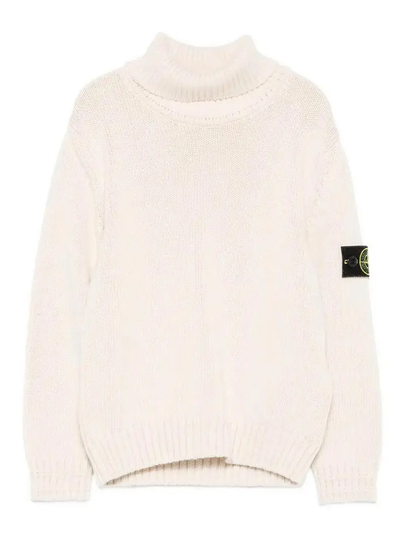 Maglione A Collo Alto Beige