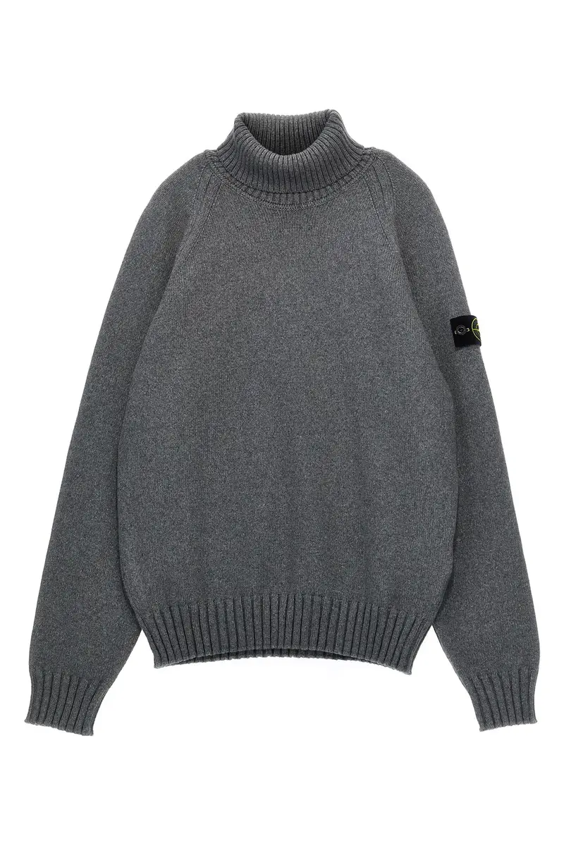 Maglione Badge Logo Grigio
