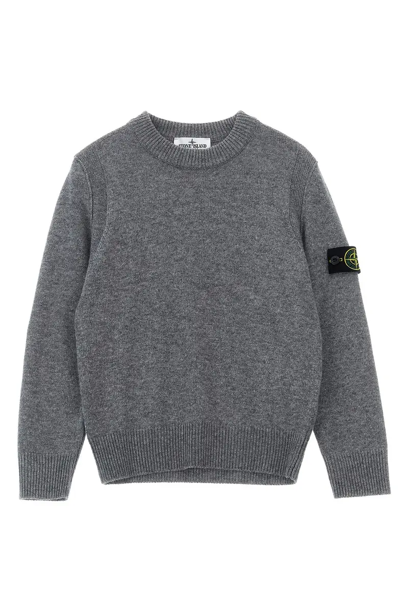 Maglione Badge Logo Grigio