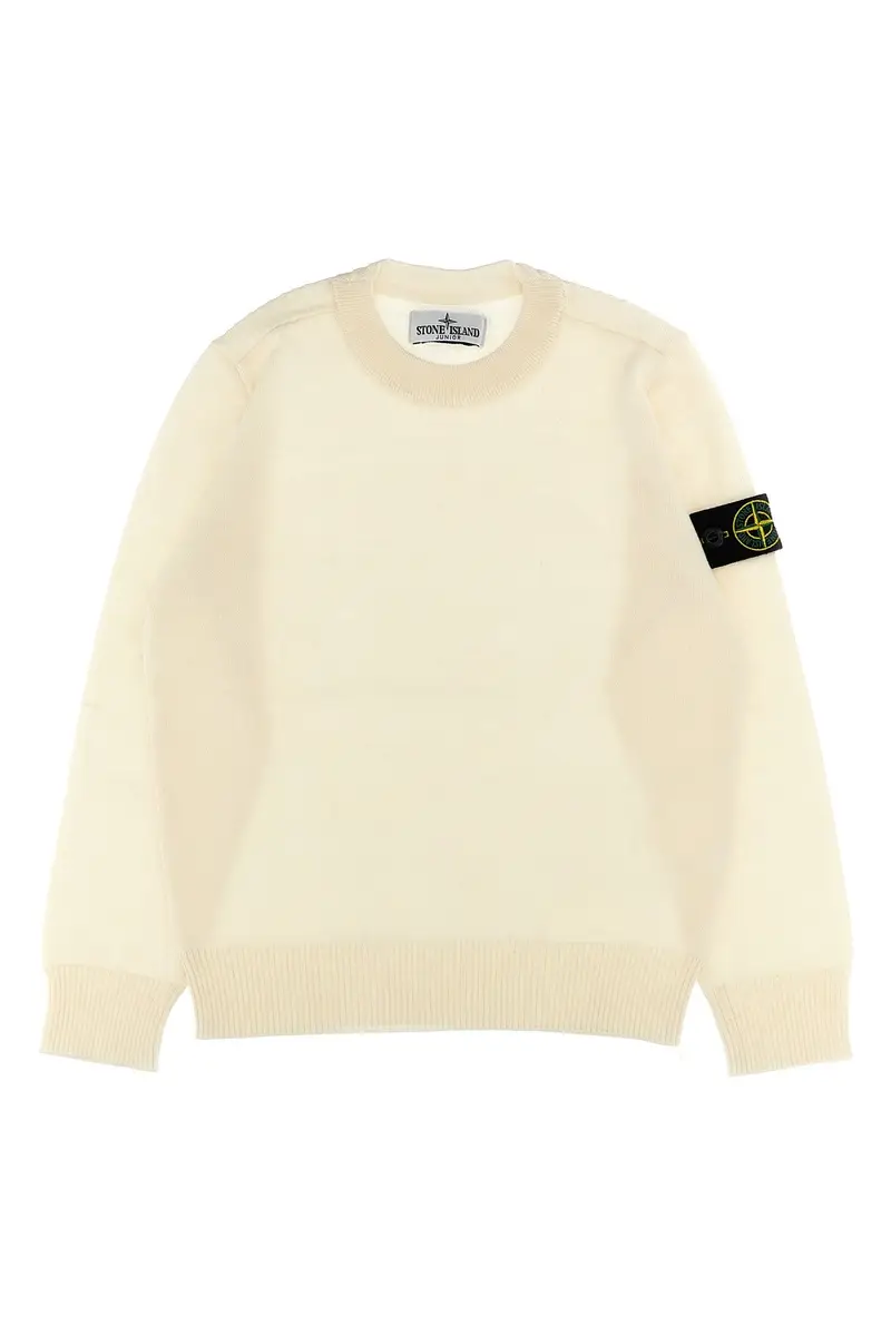 Maglione Patch Logo Bianco