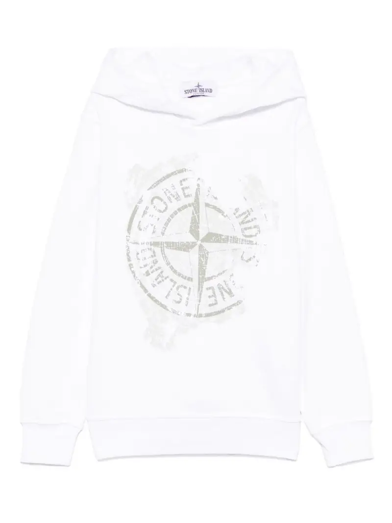 Felpa bianca big logo compass Bianco