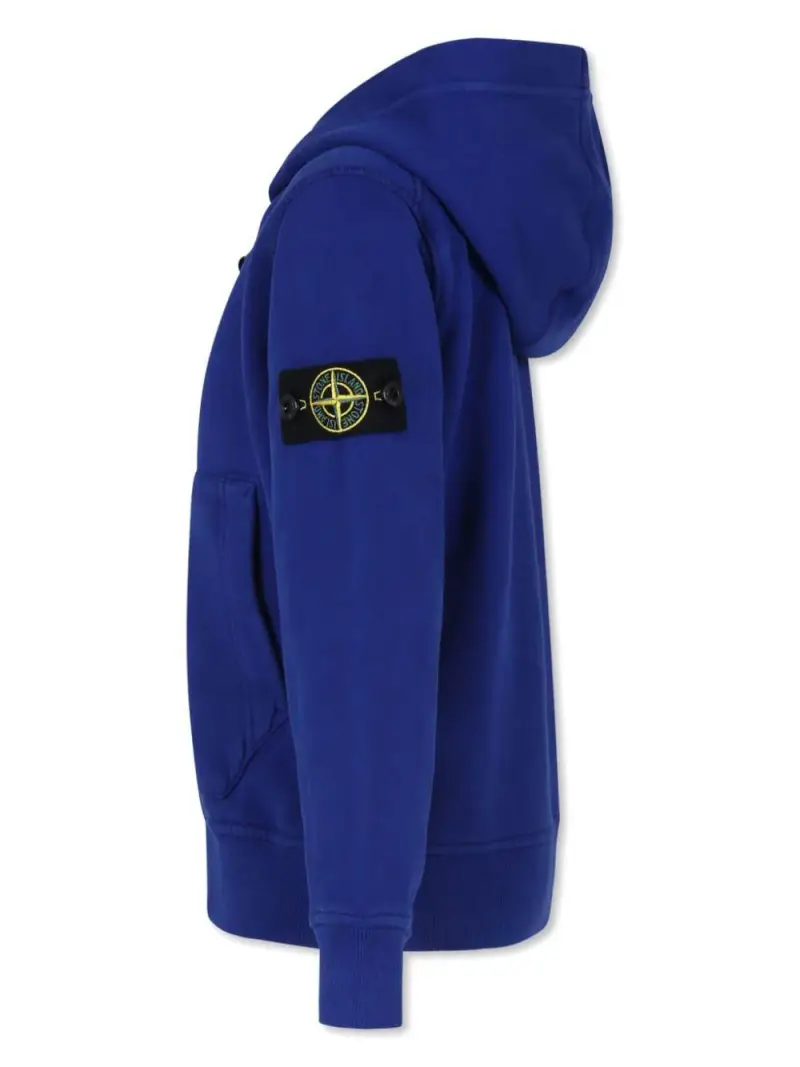 Felpa blu con zip e logo compass miniatura 3