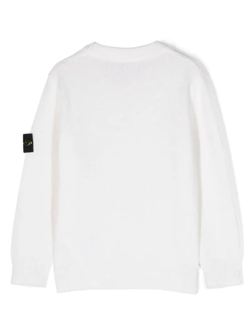 Maglione bianco logo Compass lana Panna miniatura 2