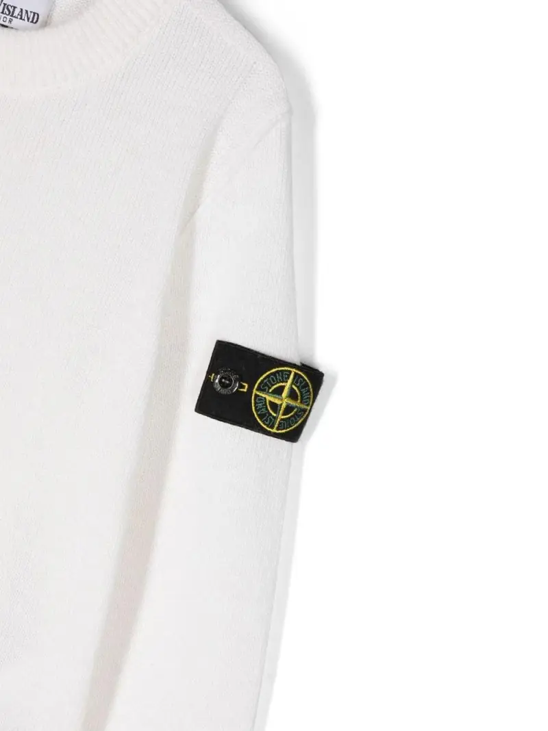 Maglione bianco logo Compass lana Panna miniatura 3