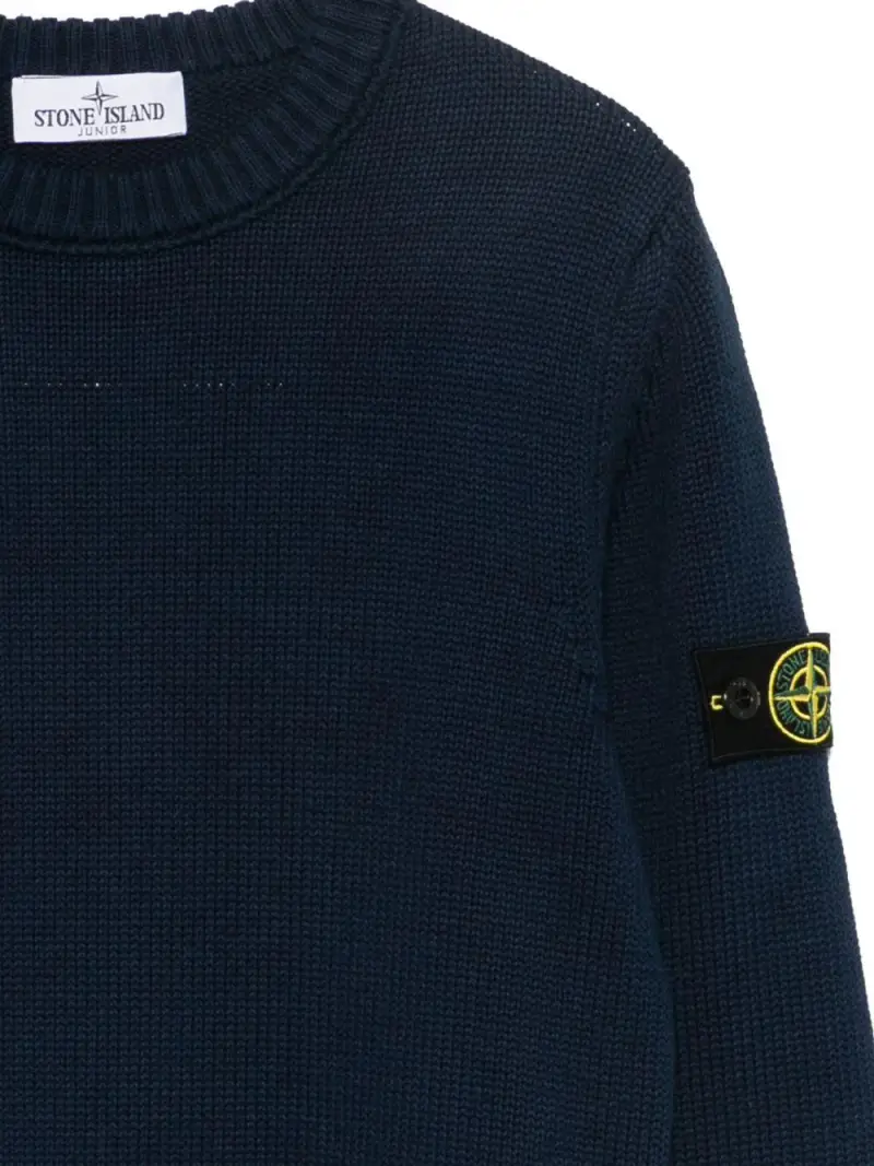 Maglione blu navy con applicazione Compass miniatura 2
