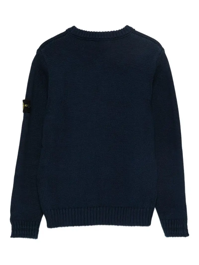 Maglione blu navy con applicazione Compass miniatura 3