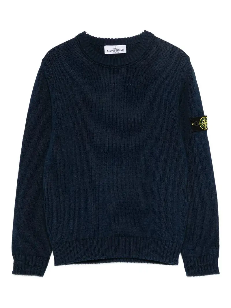 Maglione blu navy con applicazione Compass