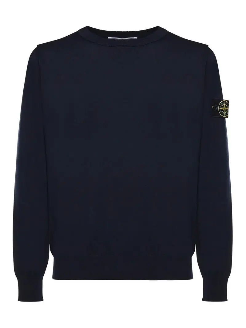 Maglia In Cotone Con Logo Blu