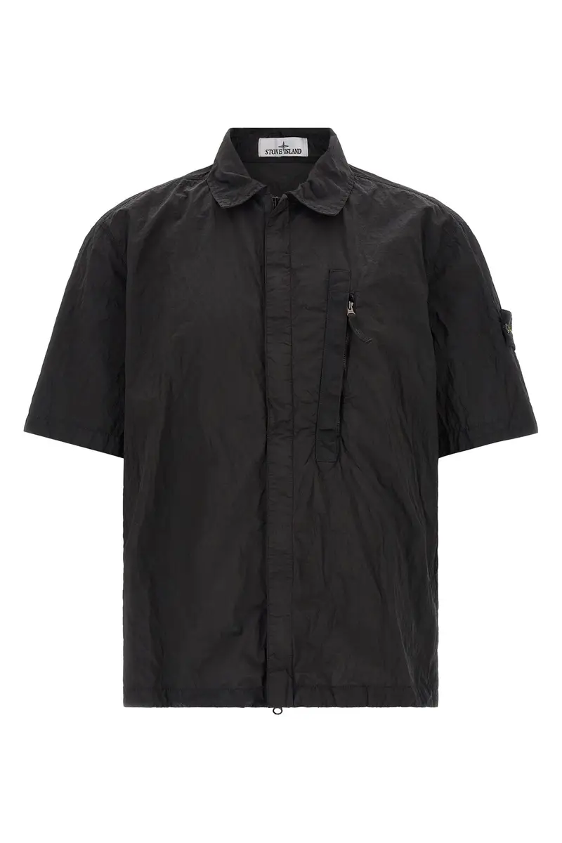Overshirt Nylon Metal Nero