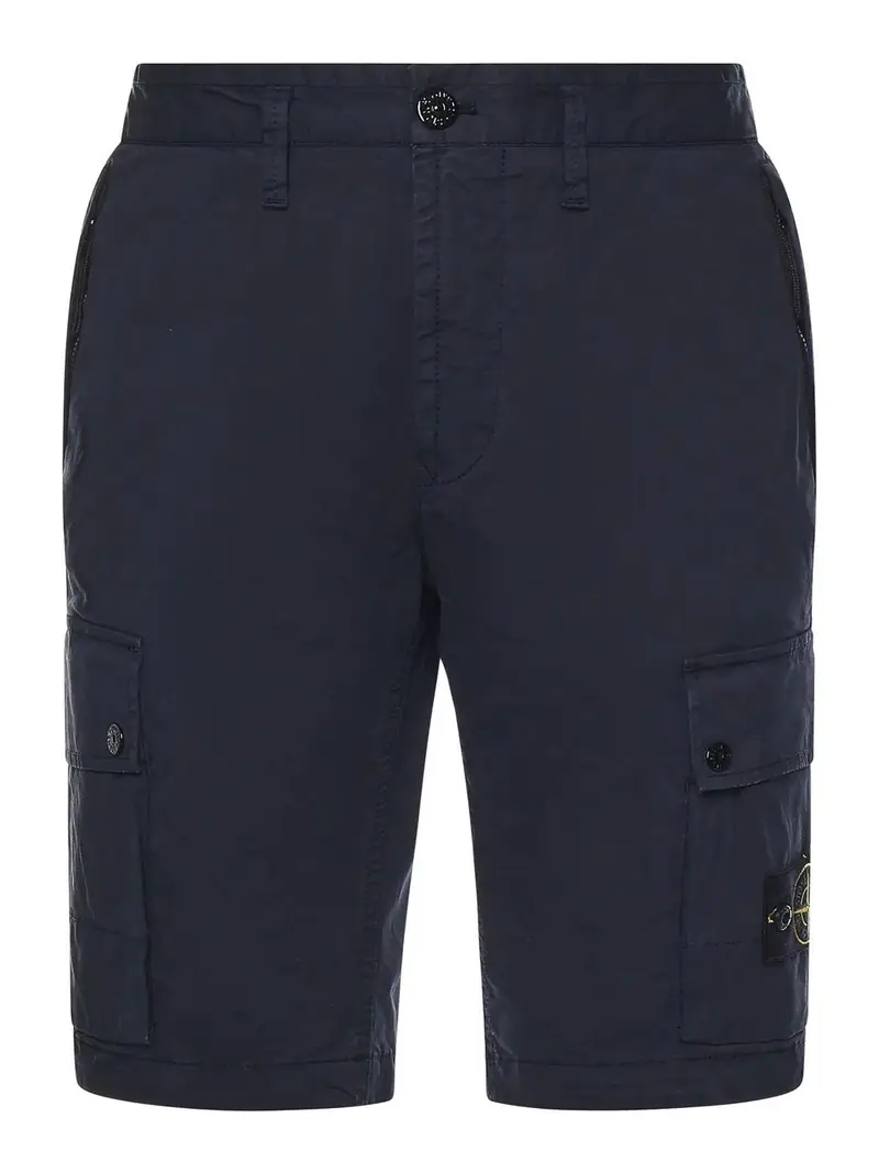 Pantaloncini cargo in twill di cotone Blu
