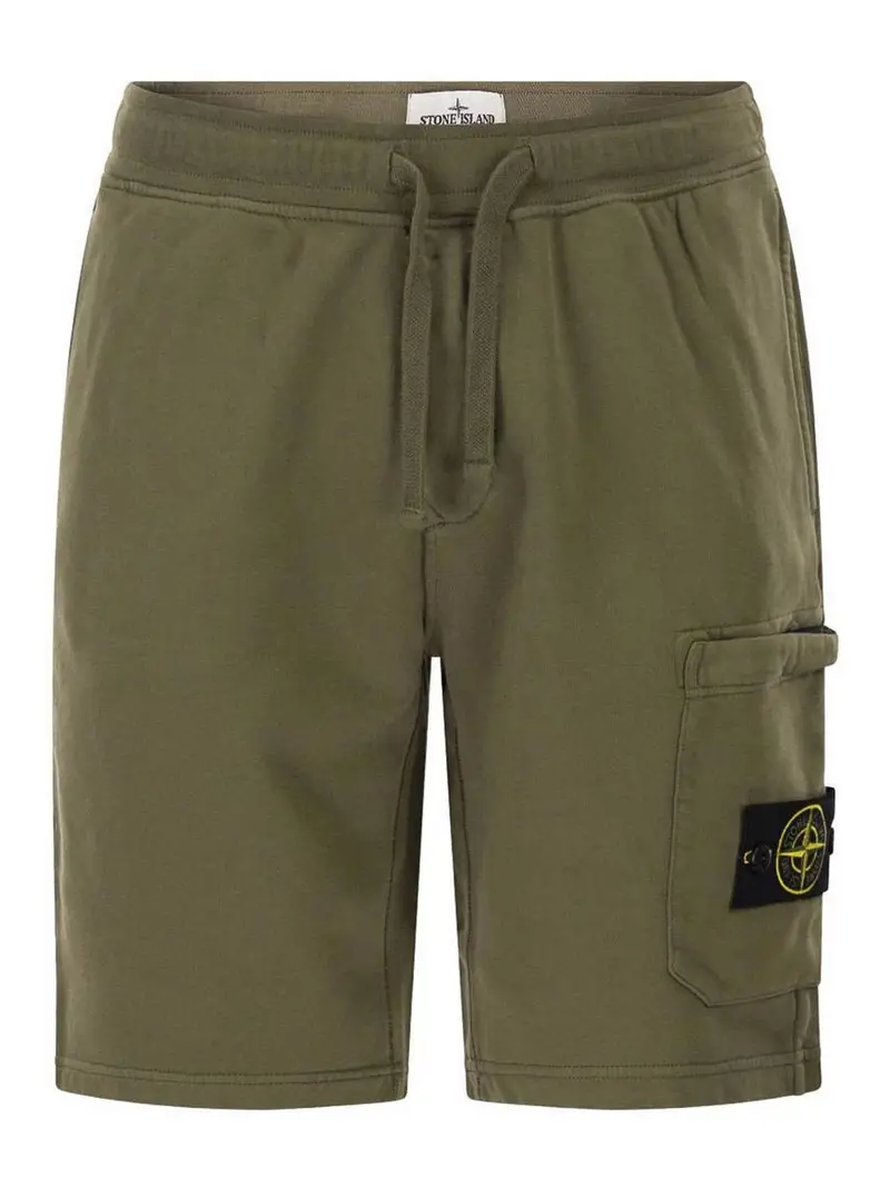Pantaloncini cargo verde militare
