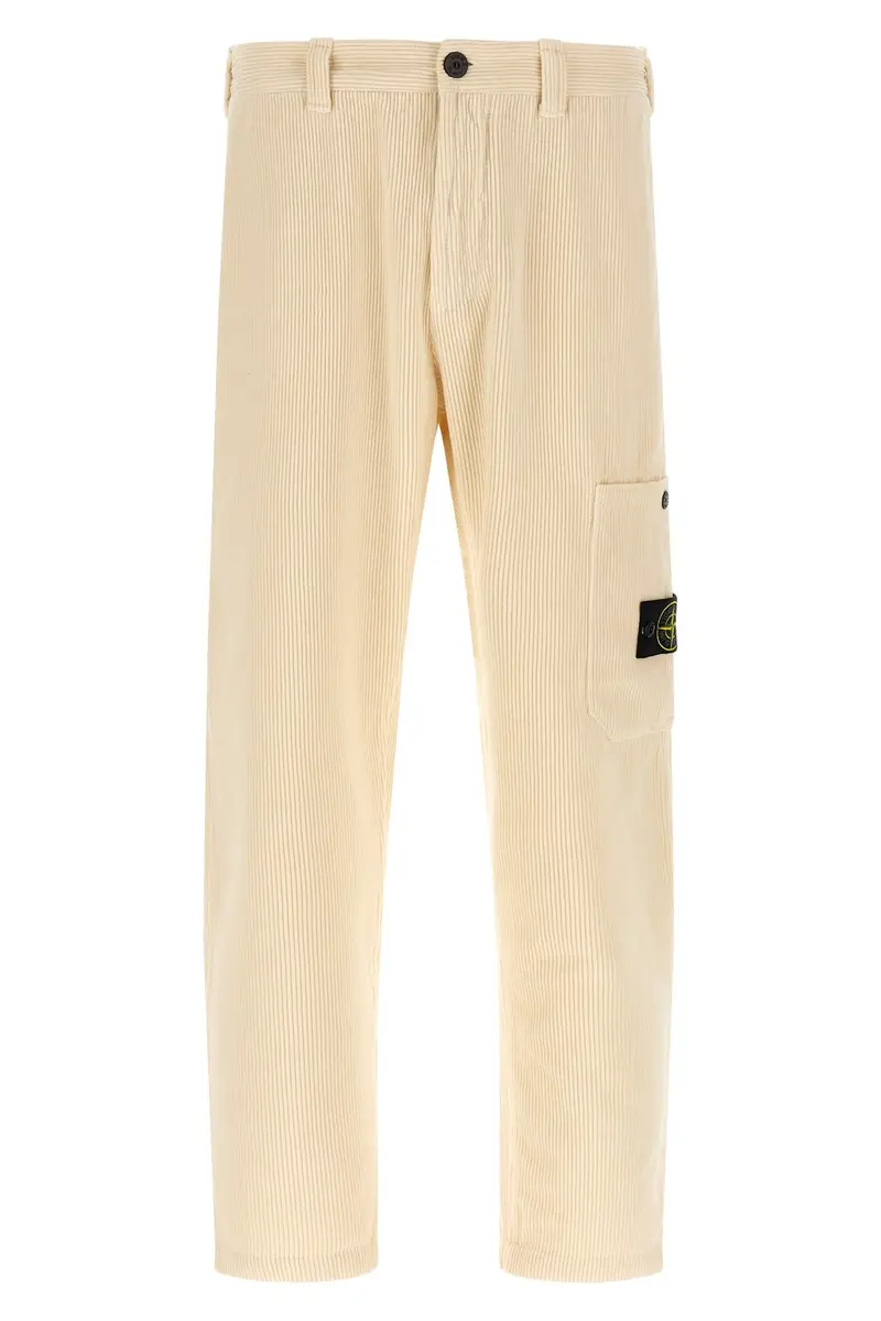 Pantalone Cargo Velluto Beige