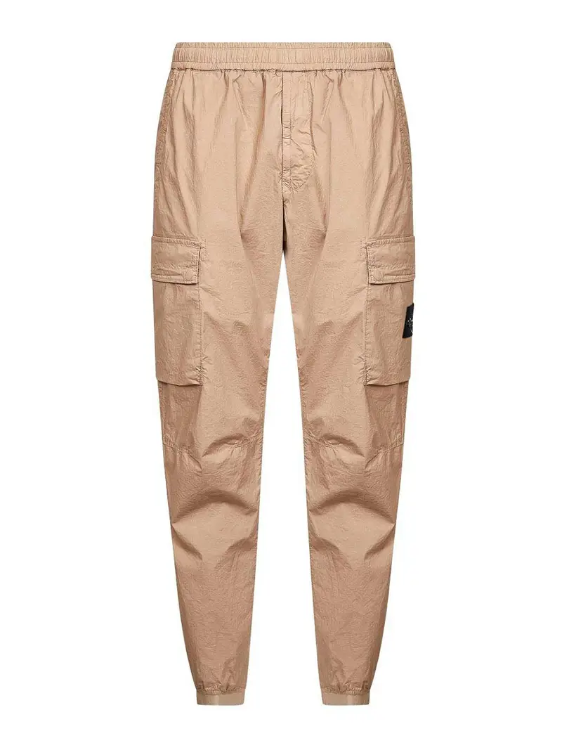 Pantaloni in cotone Cammello
