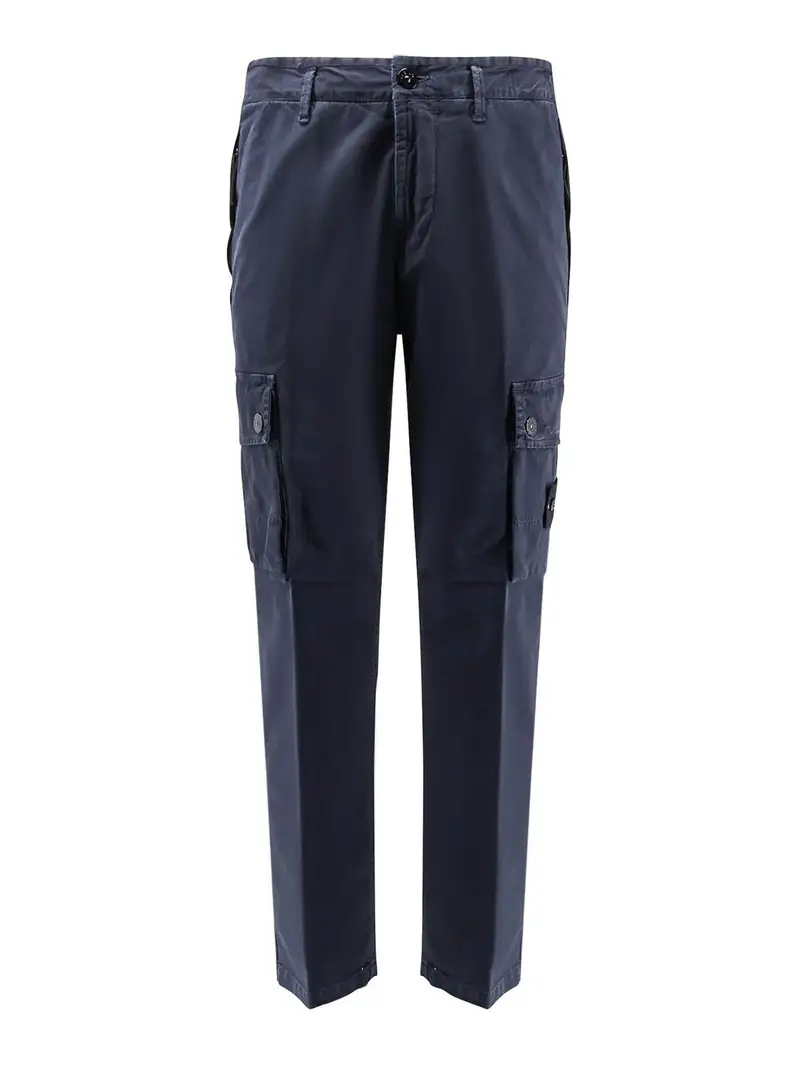 Pantaloni In Cotone Organico Blu