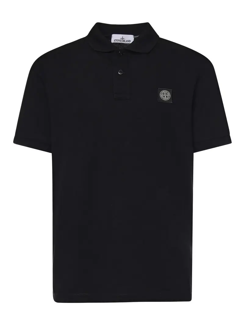 Polo In Cotone Con Logo Nero