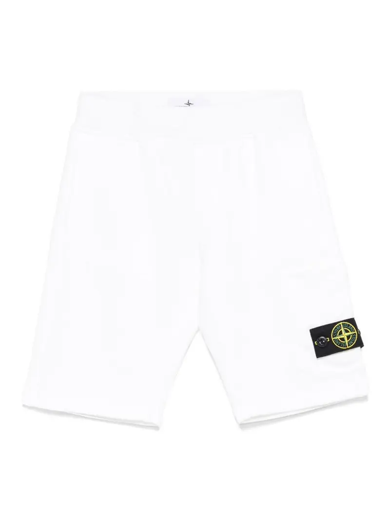 Shorts Con Applicazione Compass Bianco