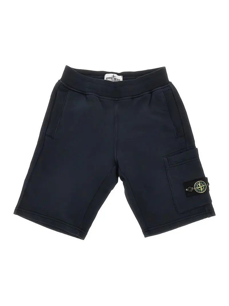 Shorts Con Applicazione Compass Blu