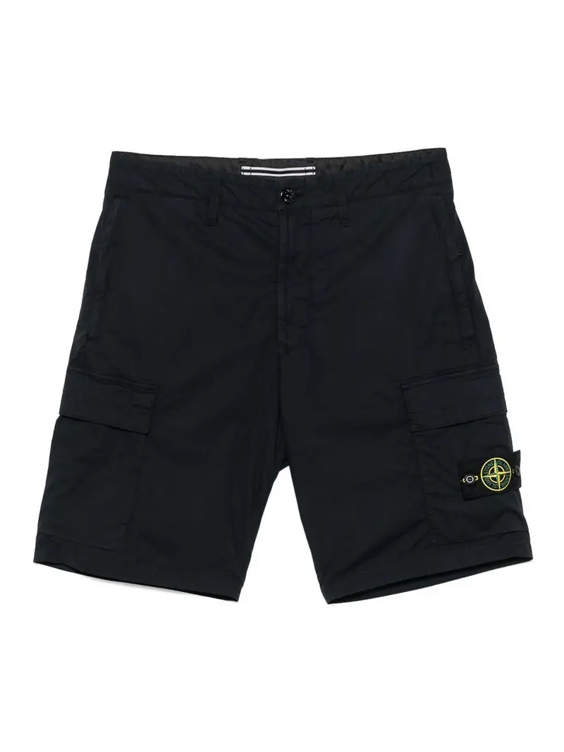 Shorts in cotone elasticizzato blu navy