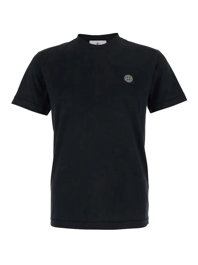 T-shirt a maniche corte in cotone Nero