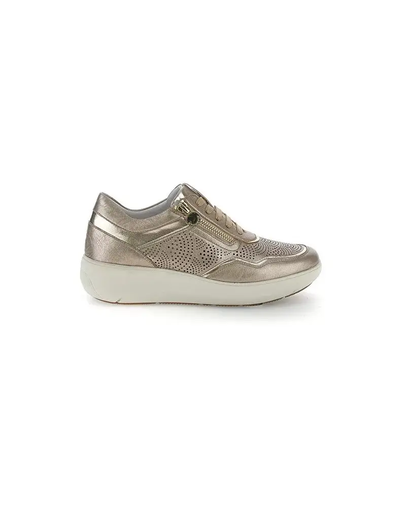 sneakers donna in pelle laminata metal fizz 220776 ORO