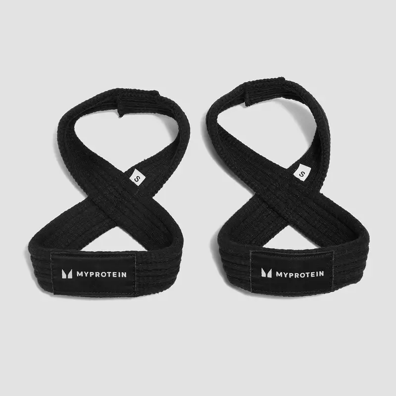 Straps per sollevamento pesi a forma di 8 MyProtein - Nere - M (6'' - 7.5'')