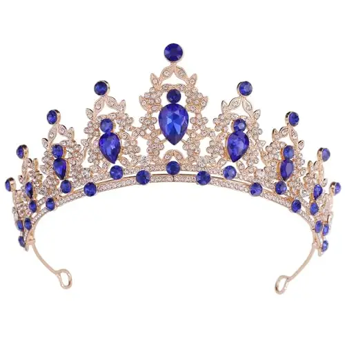 Strass Azul Tiara di cristallo per ragazze Sposa donne Fascia corona principessa Accessori per capelli per la festa di