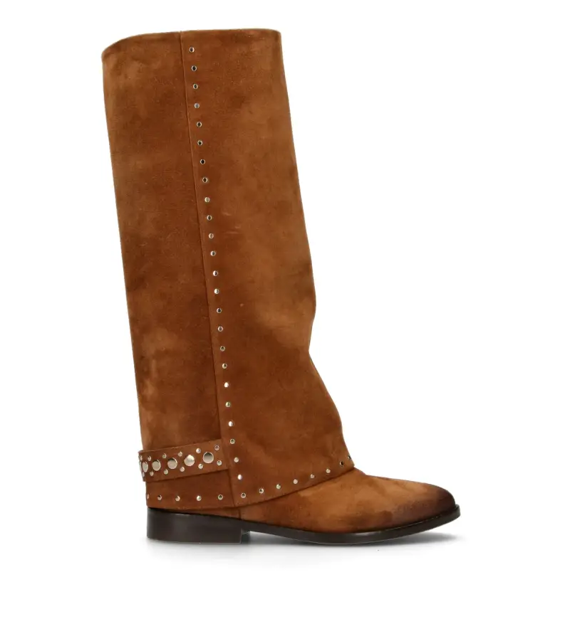 Stivale donna marrone in suede Vario