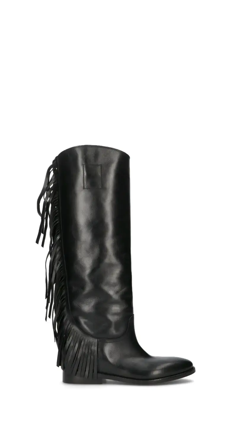 Stivale donna nero in pelle Vario