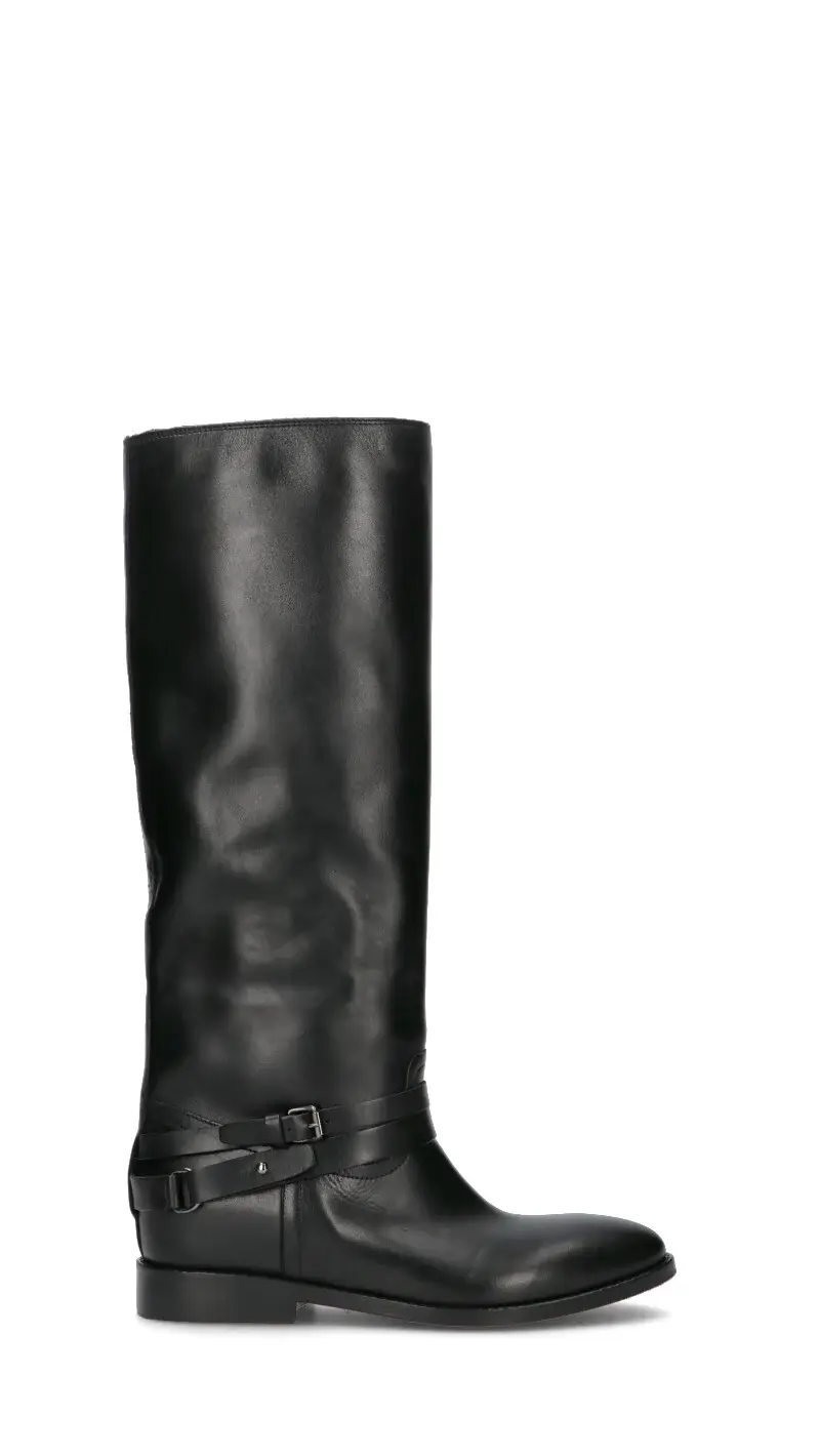 Stivale donna nero in pelle Vario