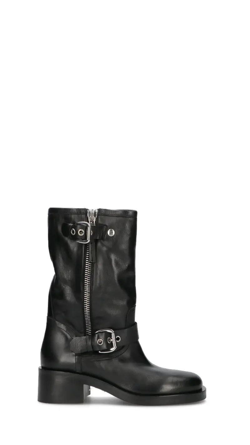 Stivale donna nero in pelle Vario